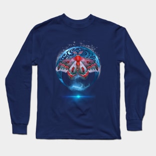 Mystical Moth with Moon and Stars Long Sleeve T-Shirt